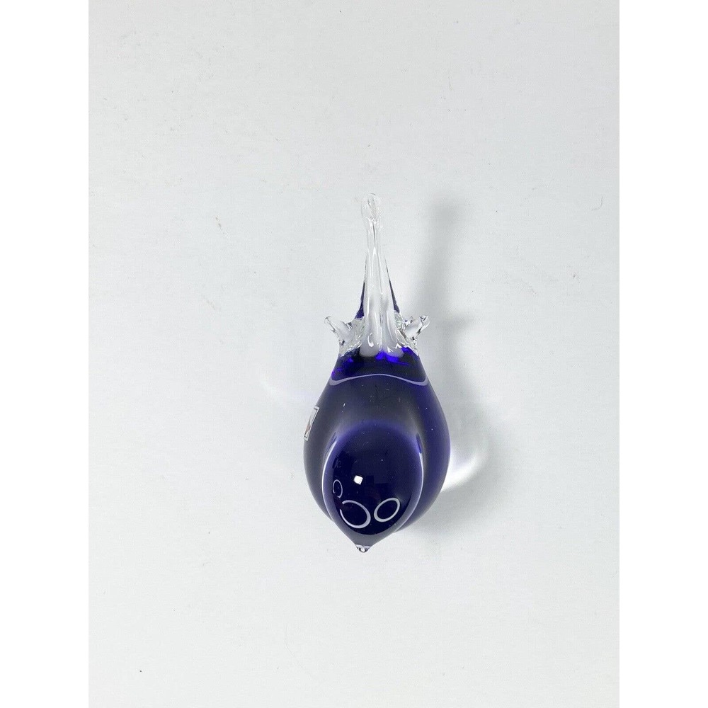 Czech Republic Handblown Art Glass Cobalt Blue Cat & Bird Figurines, 31/2” - Picture 4 of 11